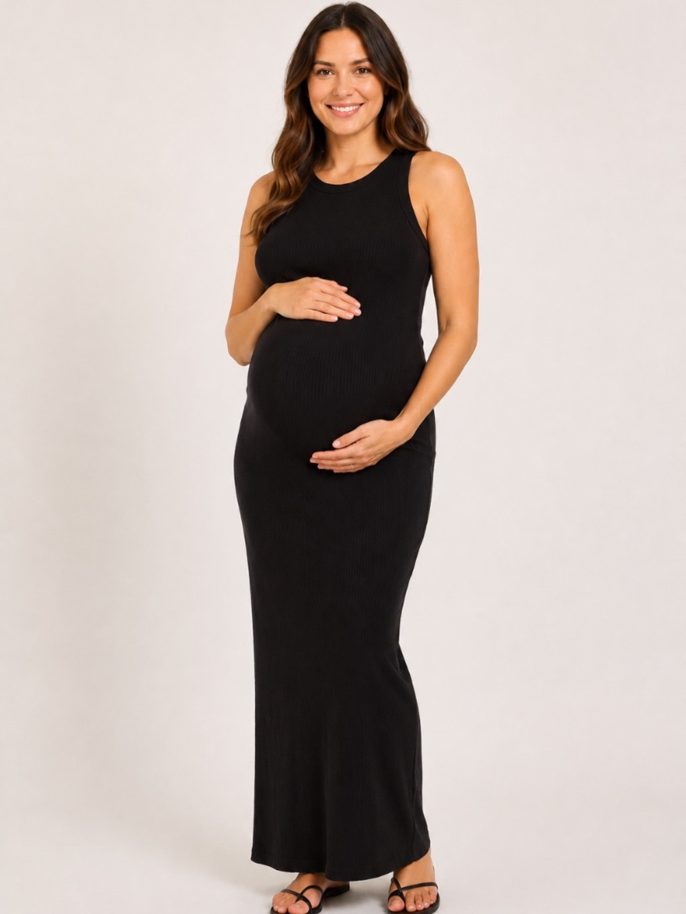Old Navy Maternity "NEW" Black Whimsigoth Romantic Side Slit Maxi Dress Size XL